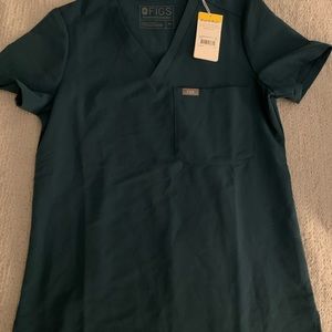 Figs Catarina Scrub Top Caribbean Blue XS NWT